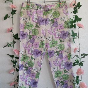 Ann Taylor LOFT capris pants lavender floral